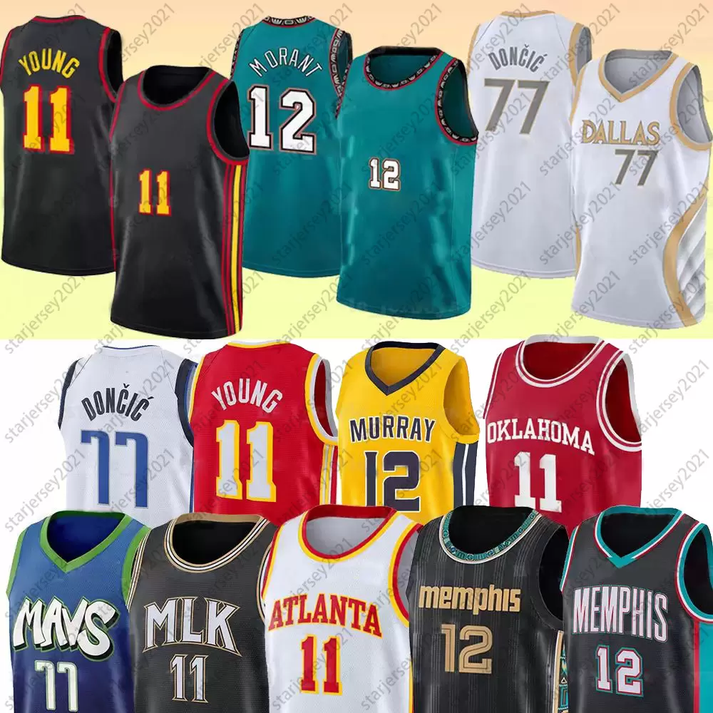 

Basketball Jerseys 11 Trae 77 Luka 12 Ja Young Morant n Doncic Men Stitched NCAA Murray State Racers Universit college Jersey z4, Black;red