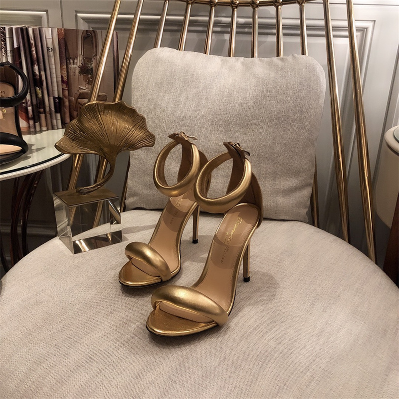 

Explosive Women's Leather Sandals 105 Gold Soft Brand Iconic Glossy Zipper Clouds Classic Casual High Heels Heel Height 10.5cm