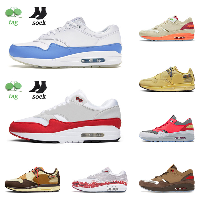 

2021 Arrival Air Cushions Max 1 87 Running Shoes University Blue Anniversary Script Brown Royal Black Schematic Trainers Sneakers 36-45, D12 36-45 anniversary royal
