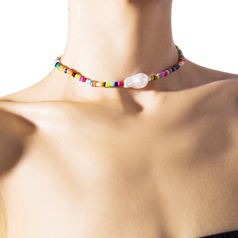 

Chokers COSYOO 2021 Fashion Choker Beads Charm Statement Fake Pearl Clavicle Necklace For Women Jewelry Accessories