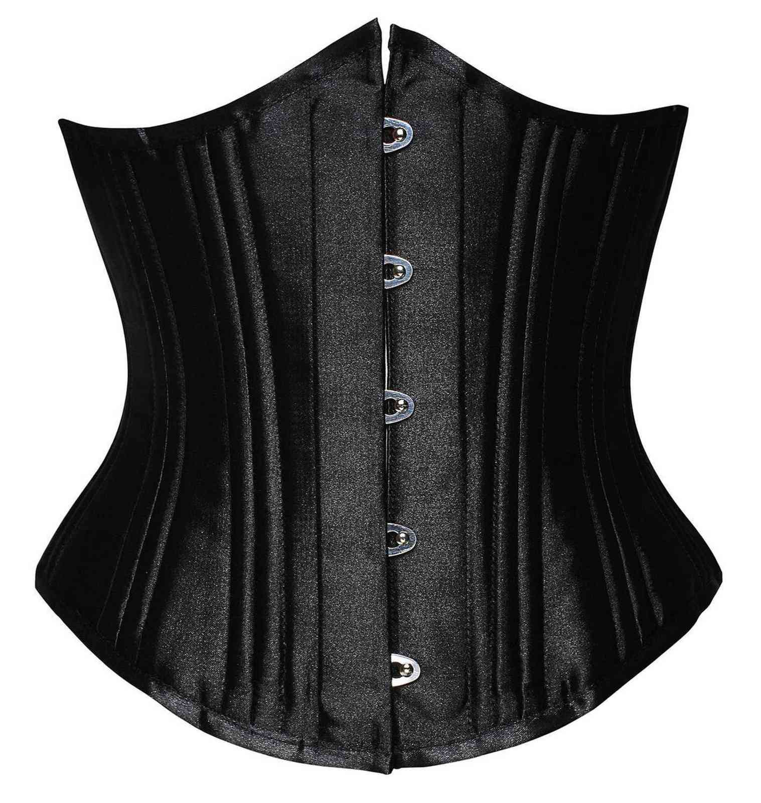 Luxury Women's Shapers 8592 24 Memory Steel Bone Satin Waist Closure Women's 5-button Long Strong Abdominal Girdle-image-737407888