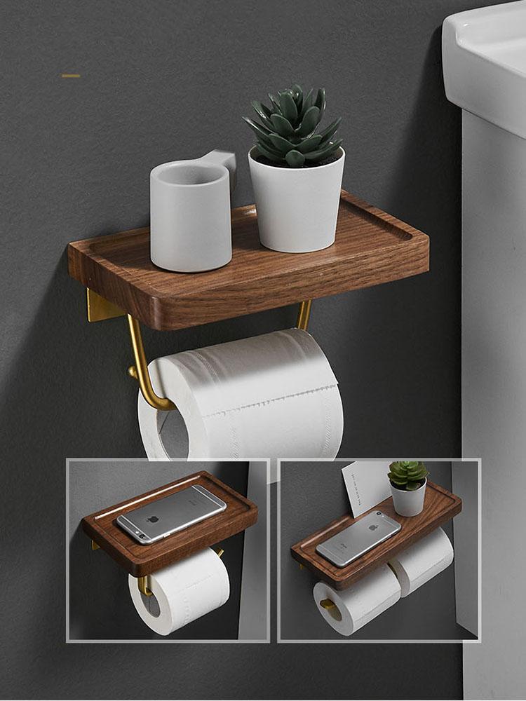 

Toilet Paper Holders Wood Metal Holder Gold Space Aluminum Black Walnut Mobile Phone Coffee Grain