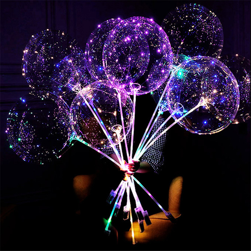 

18inch ballon transparent colorful led balloon string lights kids party