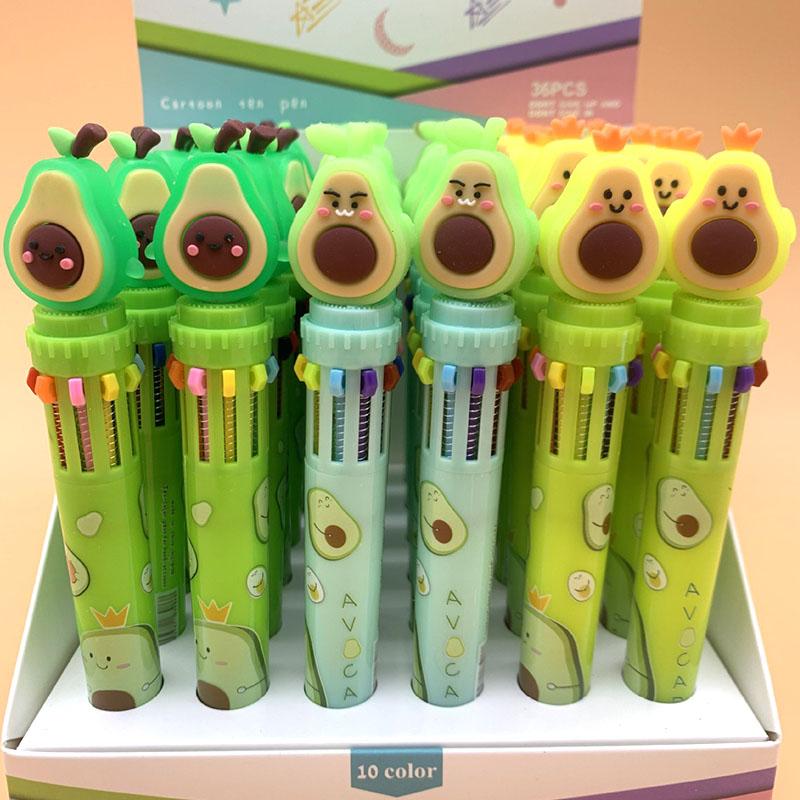 

Pcs/lot Creative Avocado 10 Colors Ballpoint Pen Cute Roller Ball Pens School Office Writing Supplies Stationery Gift, Blue;orange