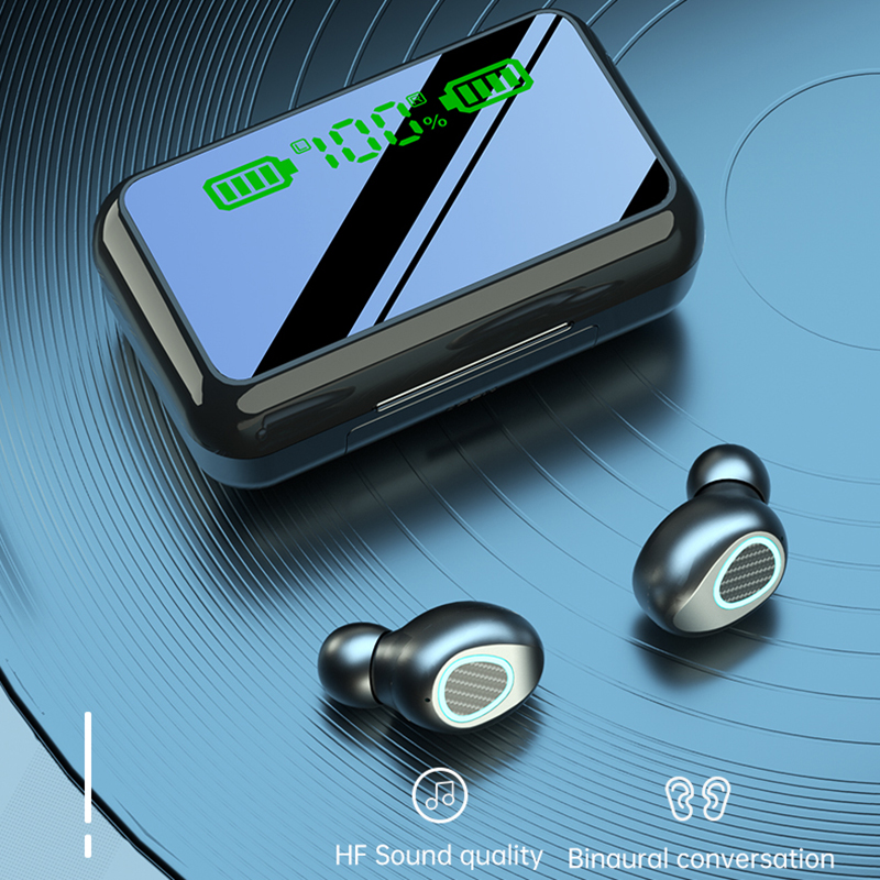 

Wireless Bluetooth headset V5.1 R11 R15 TWS sports Headphone 2000mAh LED Display Touch Control Power Bank With Mic