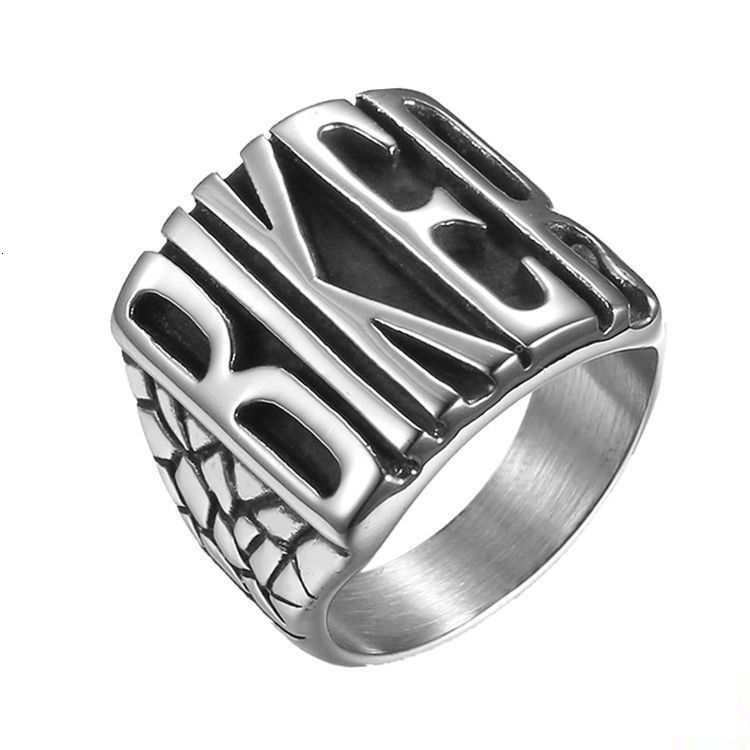 

Road Bike Punk Ring Titanium Steel Polished Biker Rider Men's Ring5try, Golden;silver