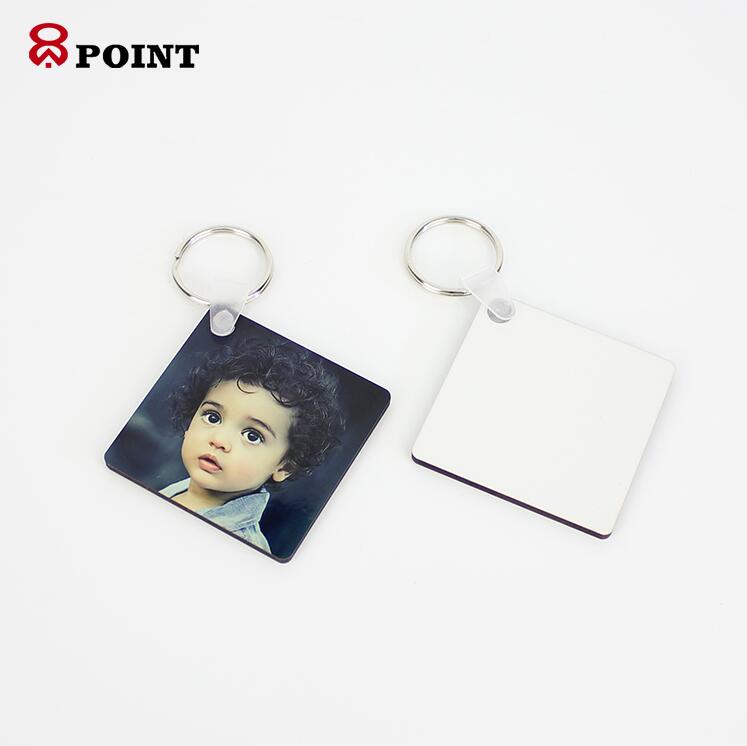

Party Favor Keychain Sublimation Various shapes MDF Square Wooden Pendant Thermal Transfer Double-sided Ring White DIY Gift Density board
