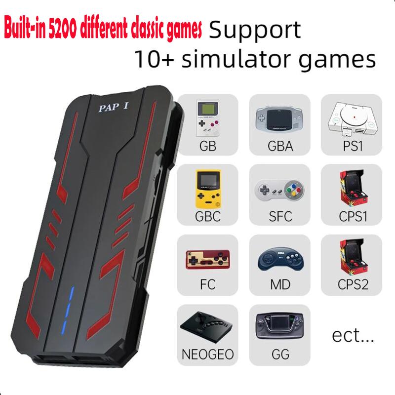 

Portable Game Players POWKIDDY PAP1 32 Bit Retro Console Family TV Mini Box Built In 5200 Games PS1 Emulator Support 4K HD Out Gift