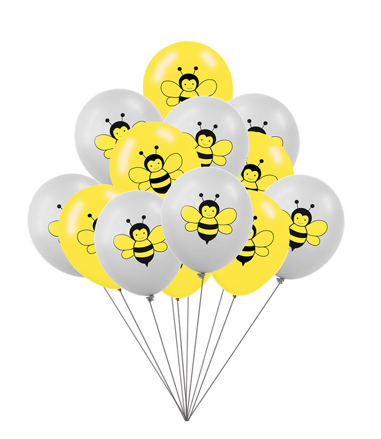 

12 Inch Cartoon Bee Latex Balloons for Gender Reveal Party Atmosphere Supplies What will It Be Decorations