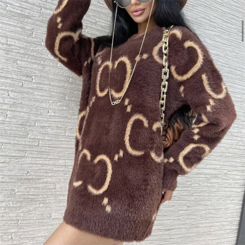 

Classic Letter Designer Plush Sweaters V Neck Woollen Sweatshirts Lady Super Soft Touch Pullover Spring Autumn Winter Sweater With Tags, Green