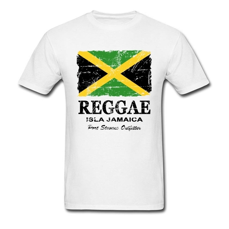 

Reggae Jamaica Flag T-shirt Vintage Tops Men T Shirt Cotton Clothing O Neck Tees Summer Team Tshirt Custom White Shirts 210706, No print price