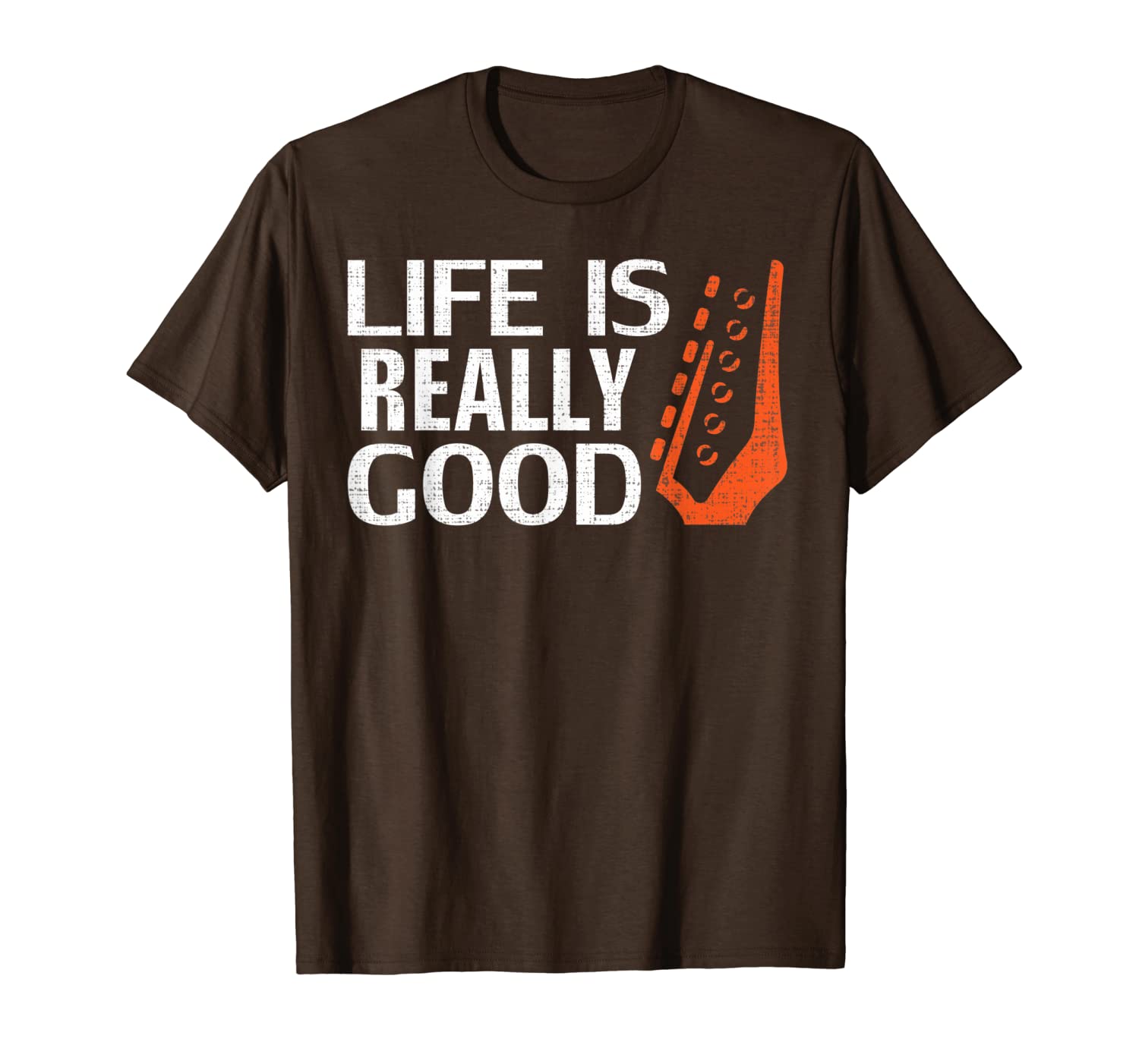 

life is really good guitar funny musician guitarist gift t-shirt, White;black