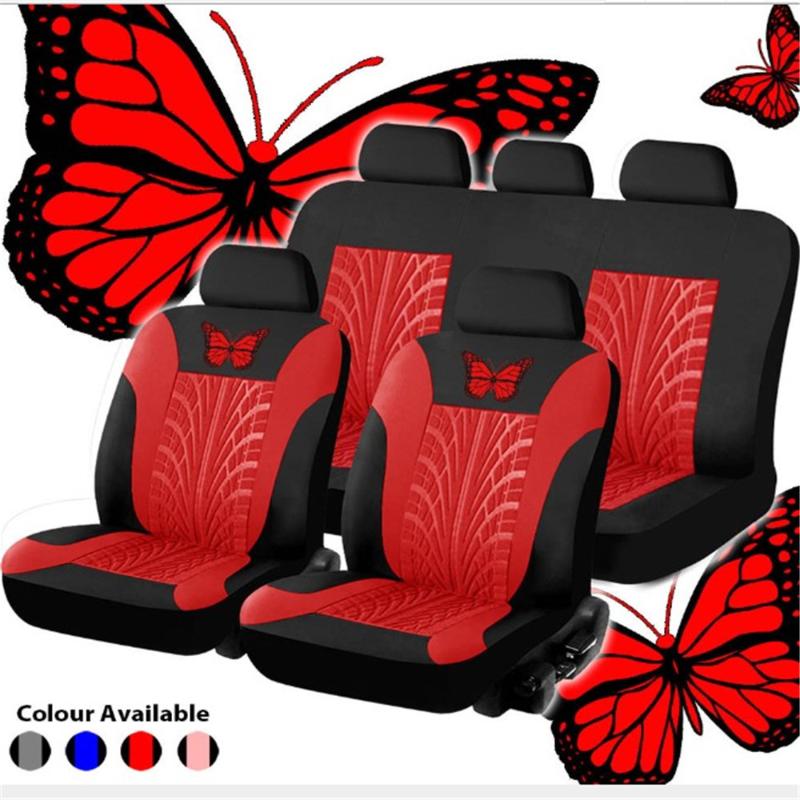 

Seat Cushions Universal Styling Full Set 4 / 9-piece Butterfly 3D Tire Print Interior Accessories Automobile Protector Car Cover