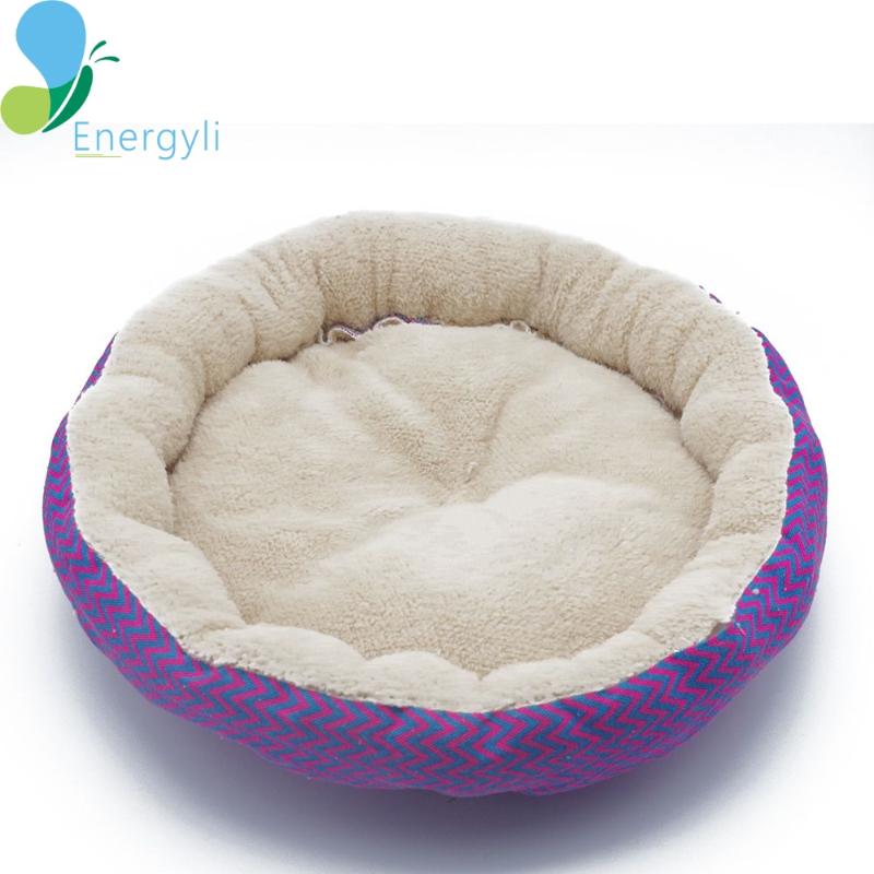 

Winter 2 Colors Warm Round Soft Dog House Bed Striped Pet Cat And Sofa Kennels & Pens