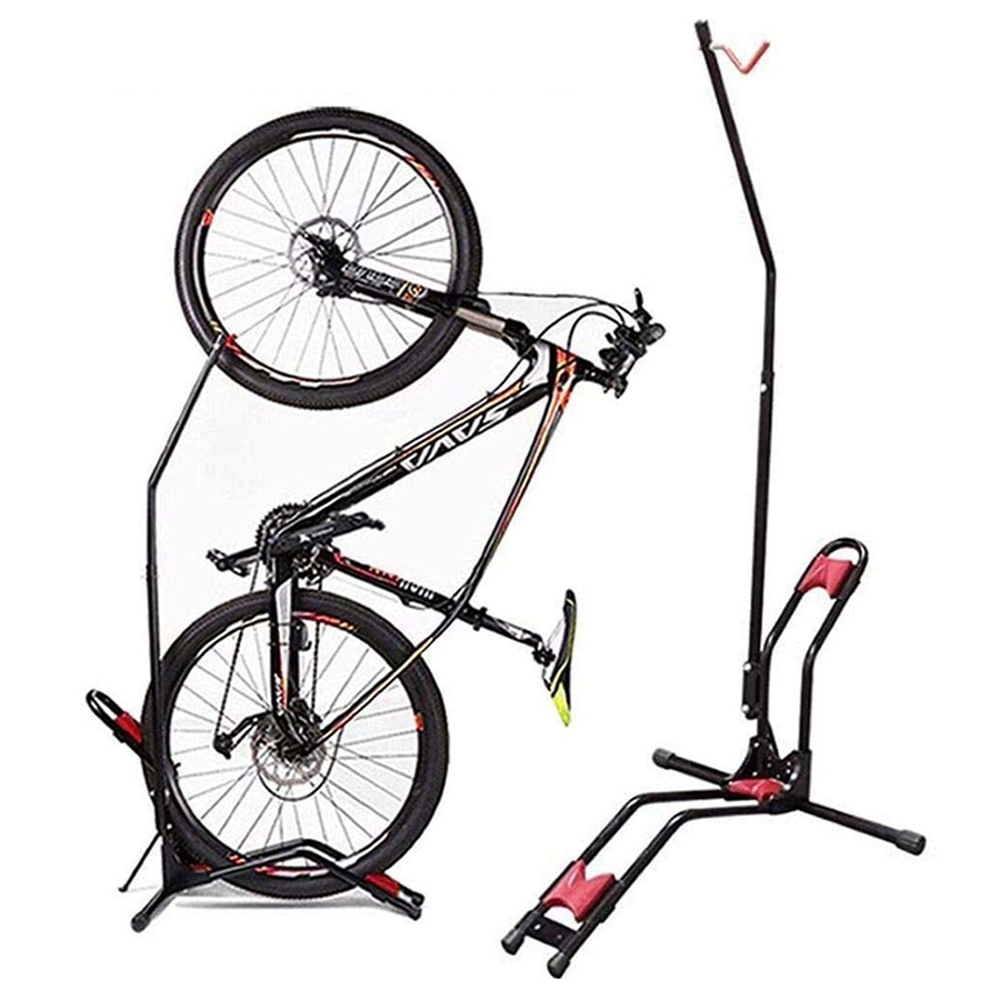 

Indoor Garage Storage Rack Stand or Bicycles 20-27" Mountain Bikes 650B 700C Road Bike Stand Support Holder Vertical/ Horizontal, Black