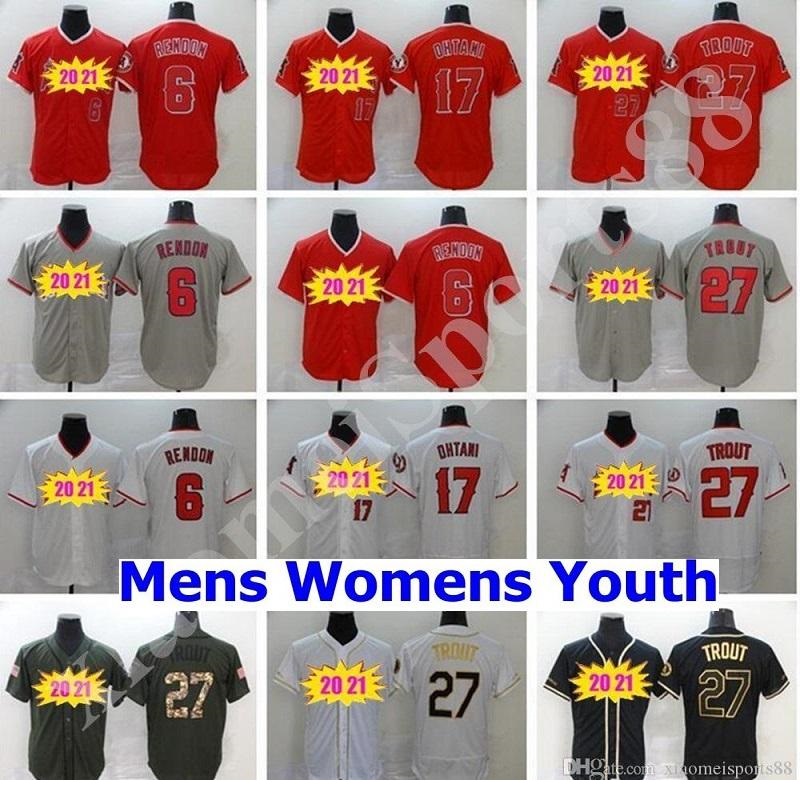 

Los Angeles 2021 Angels Men Women kids Baseball Jerseys 6 Anthony Rendon 27 Mike Trout 17 Shohei Ohtani, Blue;black
