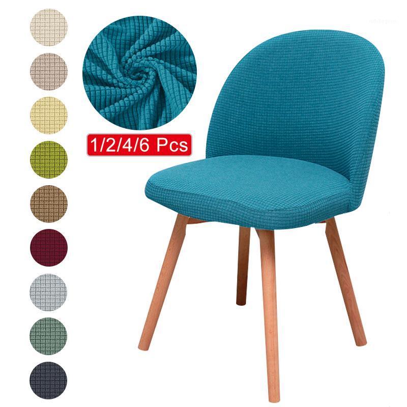 

1/2/4/6 Pcs Polar Fleece Fabric Chair Cover Elastic Short Back Cushion Seat Covers For Home Decoration 2021 Style Duckbill