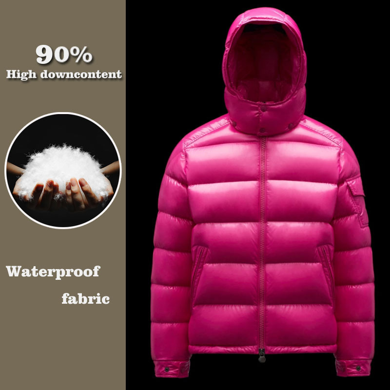 

down jacket autumn and winter 2021 m family mengjia maya pink hooded men's women's thickened short, Black