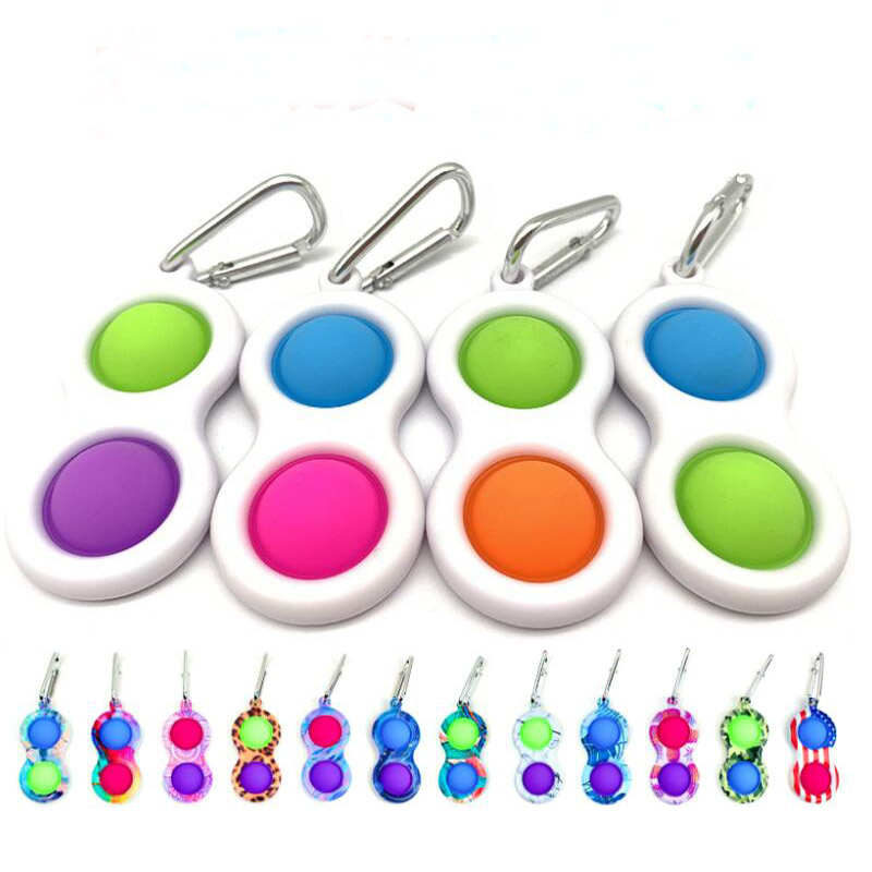

MIni Pop Fidget Toys Key Chain Keychain Finger Toys Push Bubble Board Game Sensory Simple Dimple Stress Reliever Party Favor Gift