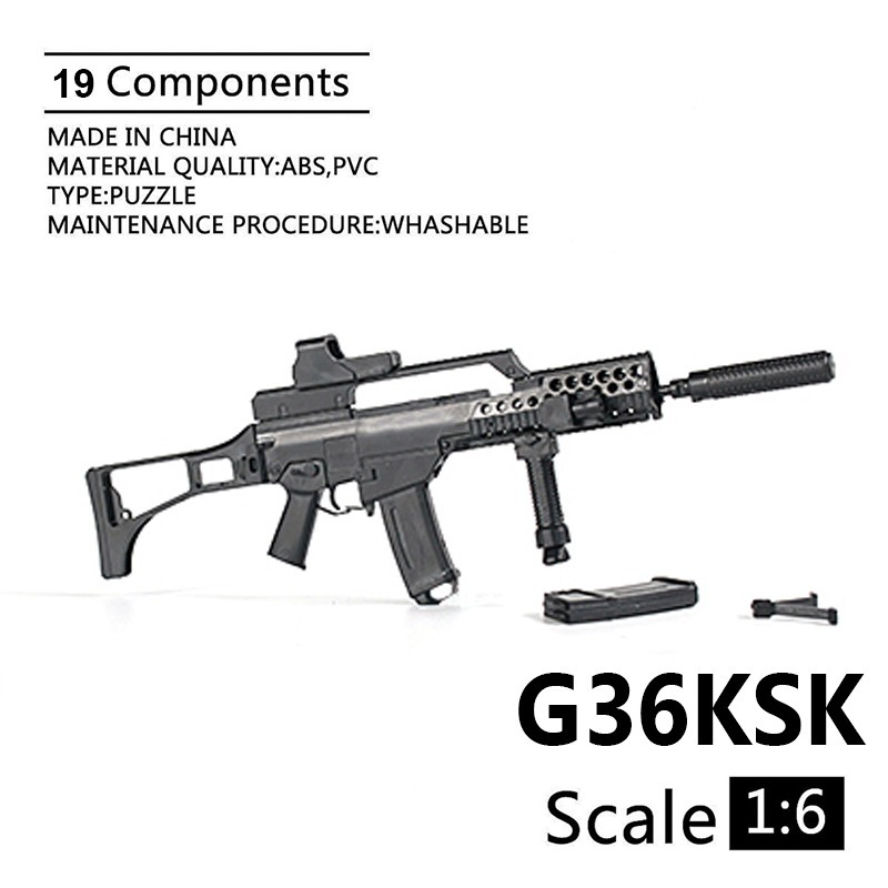 

1/6 Scale G36KSK Machine Gun 4D Assault Rifle Assemble Gun Model Toys for 12 inch Soldier Military Weapons Models Kids Puzzles DIY