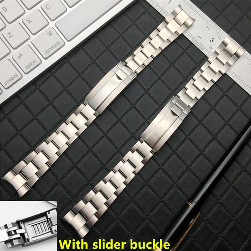 

Watch Bands 20MM 21MM Brushed Polish Steel Accessories Band For Submarine SUB GMT Strap Fine-tuning Buckle Bracelet, Black;brown
