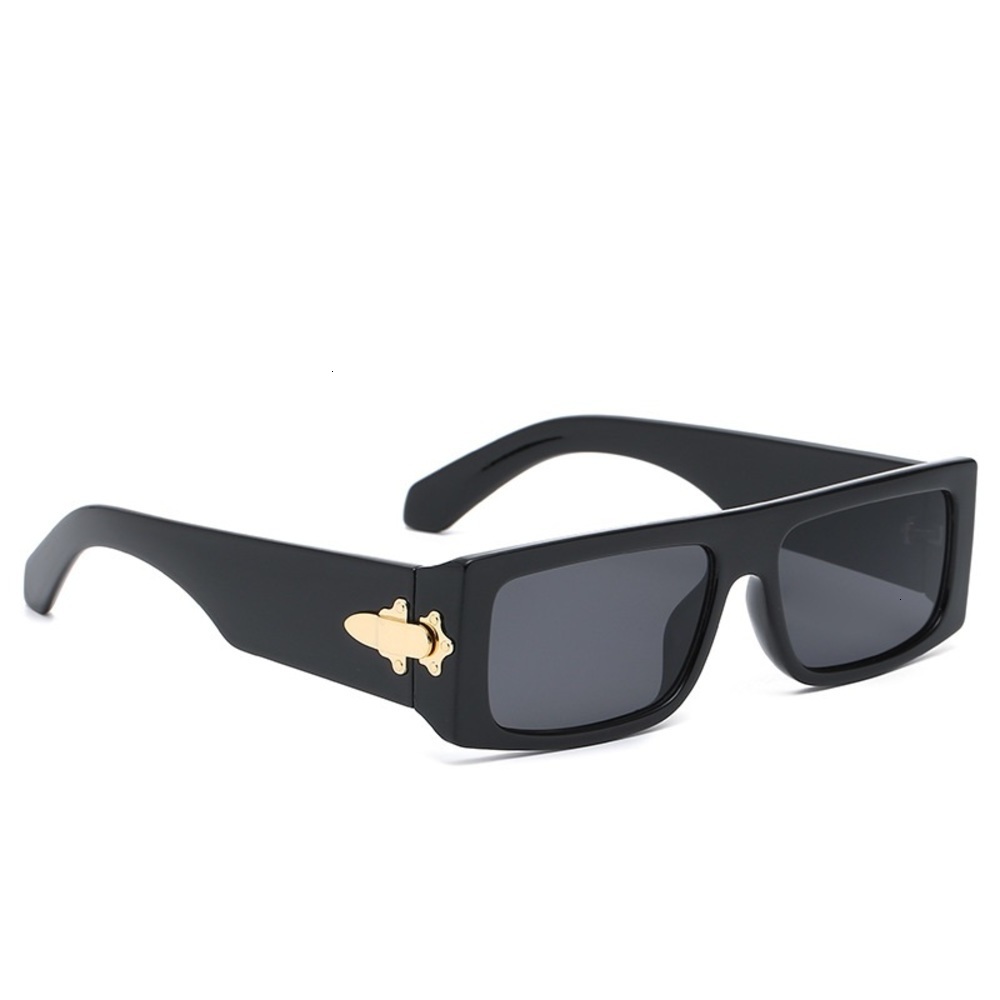 

sunglasses Sunglasses Small rectangle Men Square sunglasses Luxury mark Travel Shades Vintage Retro UV400 Lunette De Soleil Femme, Black