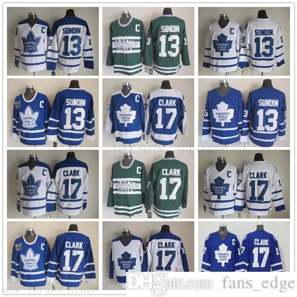

Vintage Toronto Maple Leafs 17 Wendel Clark Hockey Jerseys Retro Classic 75th Anniversary 13 Mats Sundin Jersey Embroidery C Patch S-XXXL, Black;red