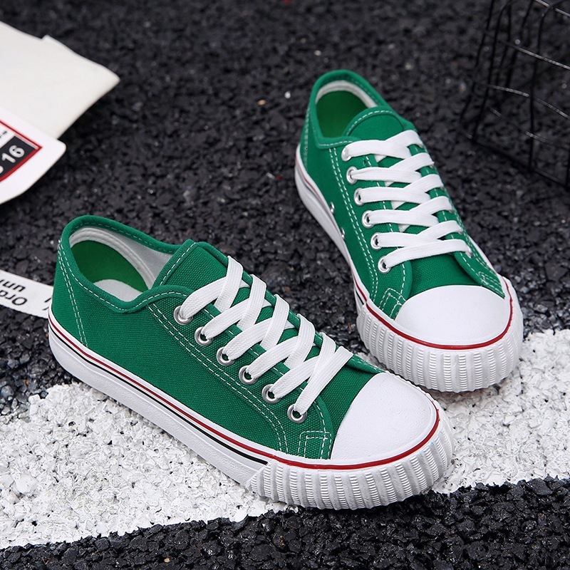

Dress Shoes Fashion Summer Sneakers Women's Canvas Casual Women Female Vulcanize Flats Zapatillas Mujer OHT5, Green