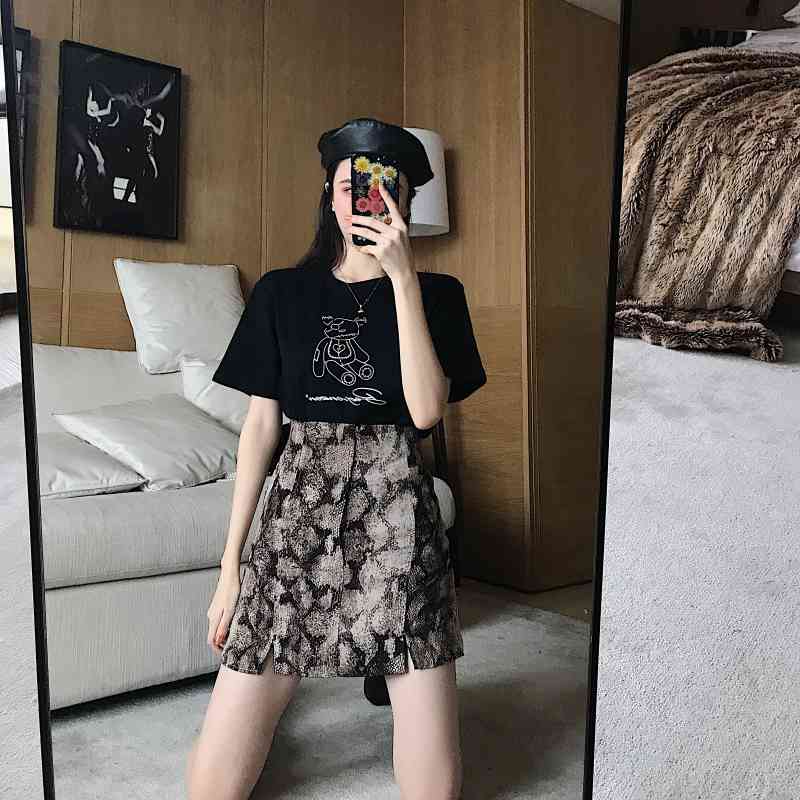 

Women Wrap Short Mini Skirt Snake Skin Printed Side Cut Bandage High Waisted Leopard Print Pencil Skirt Women Streetwear 210608, Burgundy