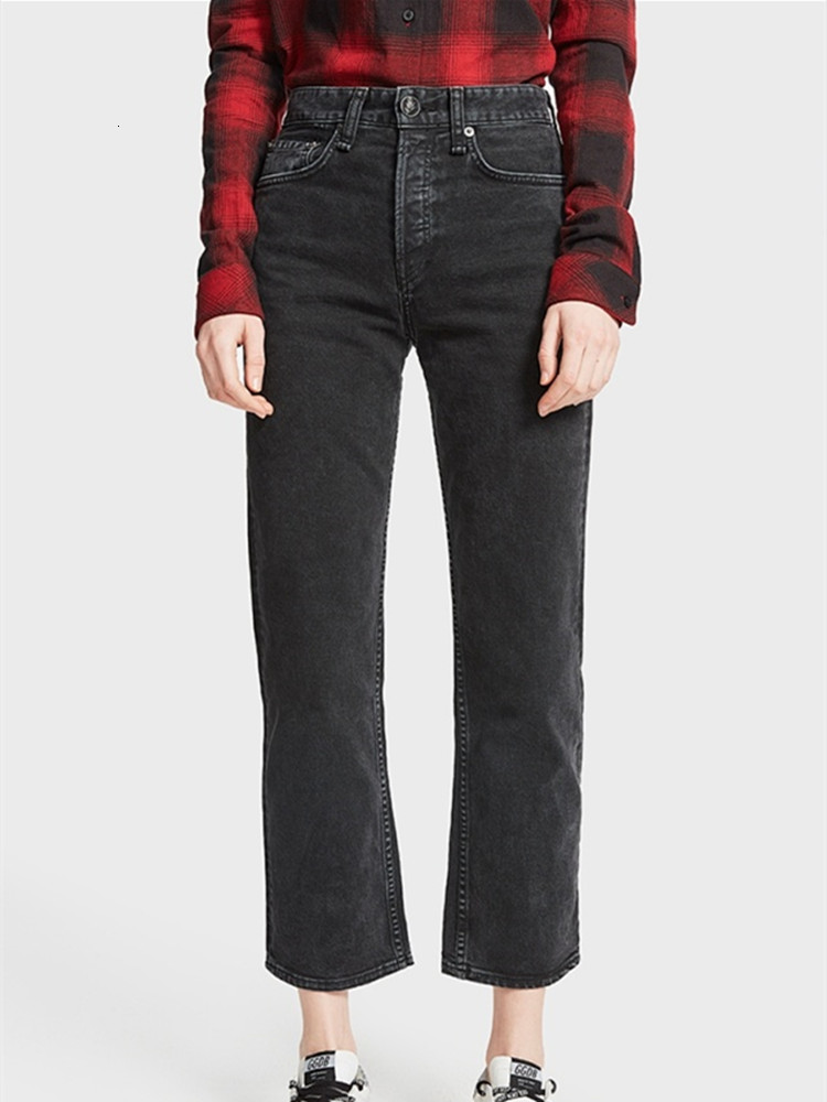 

women's jeans at the beginning of autumn brem breeches with raw edge upper vintage waistline cut-off feminine denim ankle-length tpis, Blue