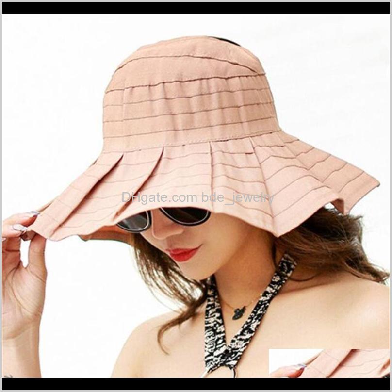 

Hats, Scarves & Gloves Fashion Aessoriesfashion Summer Wide Brim Hats Womens Empty Top Foldable Sun Hat For Women Beach Solid Color Caps Somb, Lipstick pink