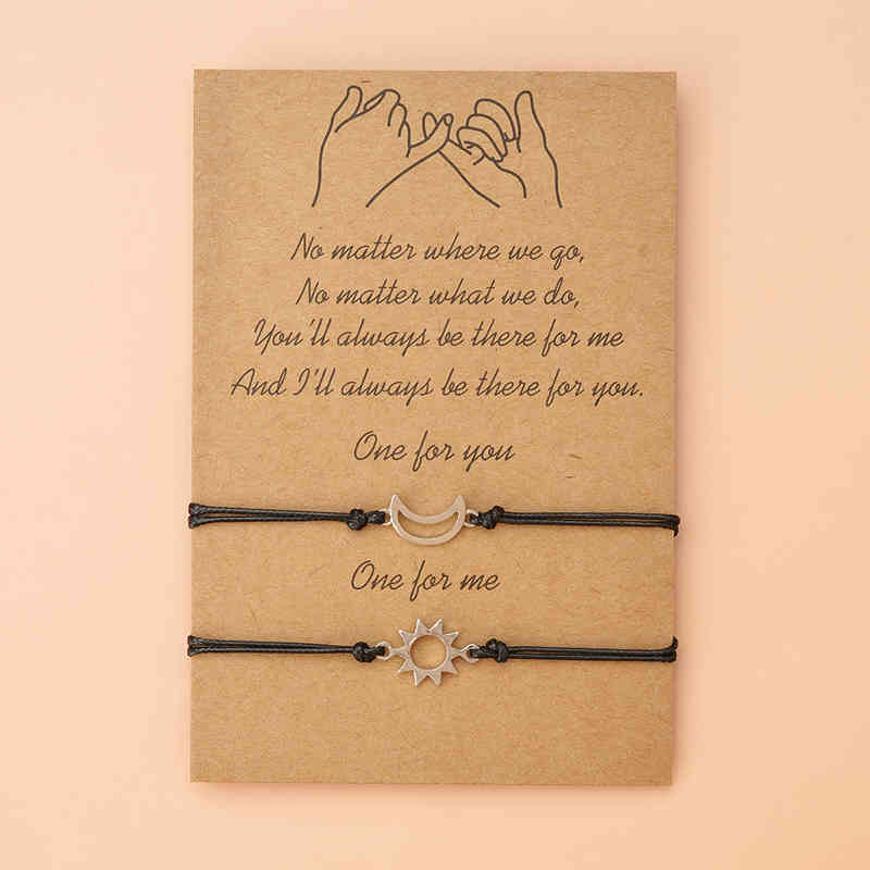 

2pcs/set New Trendy Star Moon Charm Red String Bracelets for Couple Lover Women Men Je Star Jewelry Gifts