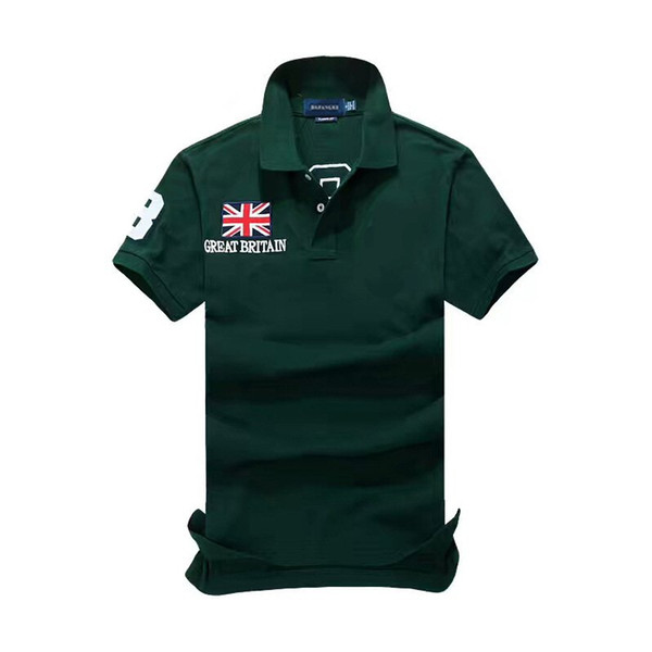 

Summer Men' Golf Flag Shirt Lapel Embroidery High Quality Short Sleeve T-Shirt, #03