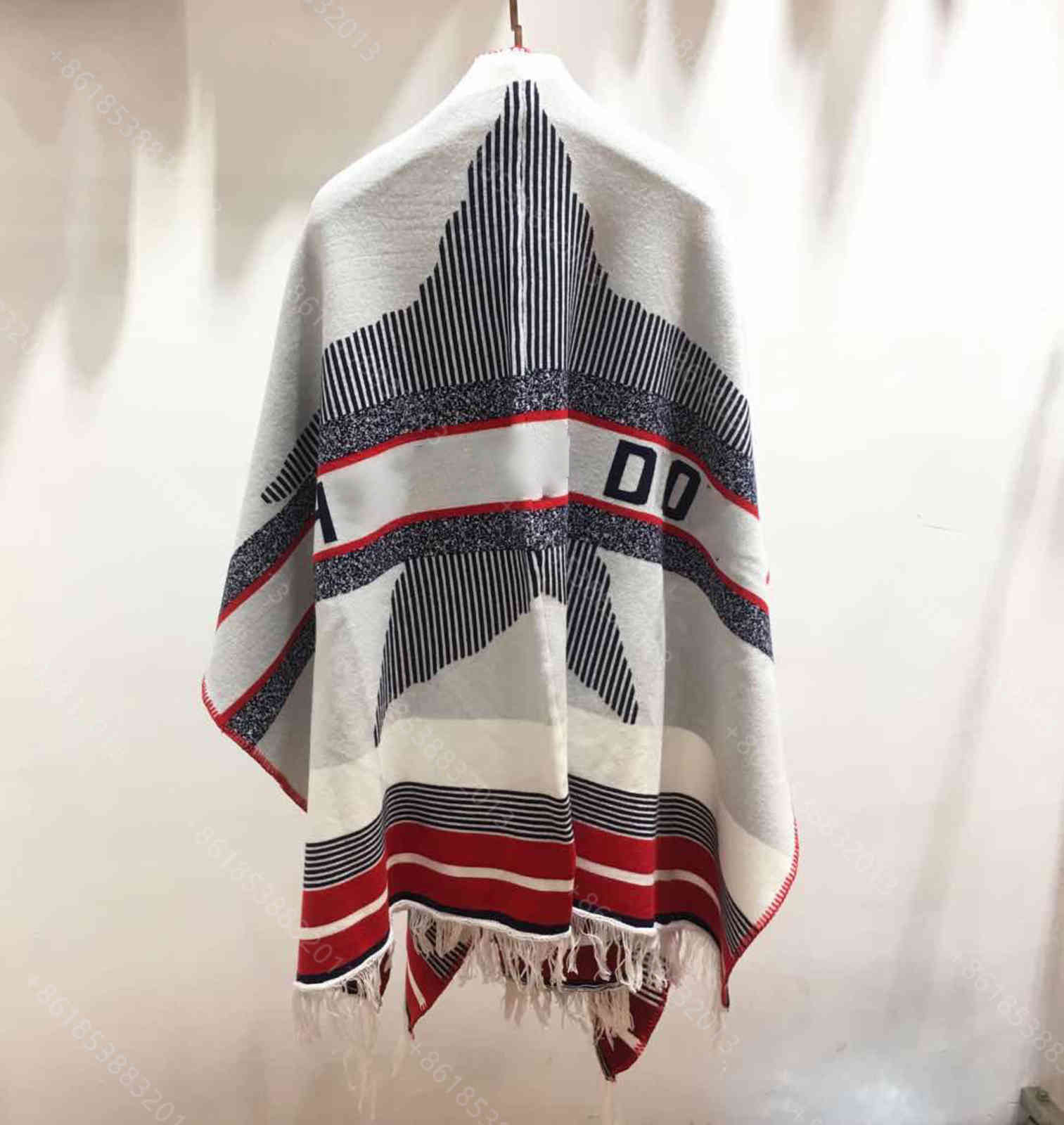 

2021ss fashion woolen coat women designer wool knit cape shawl striped jacquard tassel midi Tech fleece coat brand double F logo winter girl, Tan;black