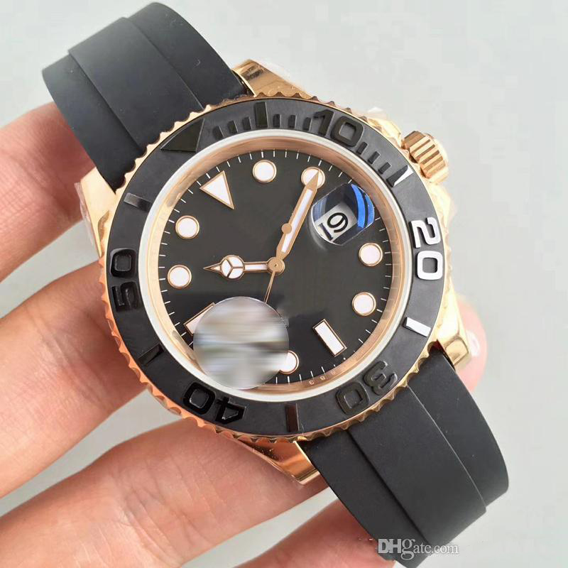 

Mens Watch 40mm Sapphire Glass Automatic Movement Mechanical Men Stainless Steel Rubber Strap Master Male Wristwatches, Make waterproof 50m