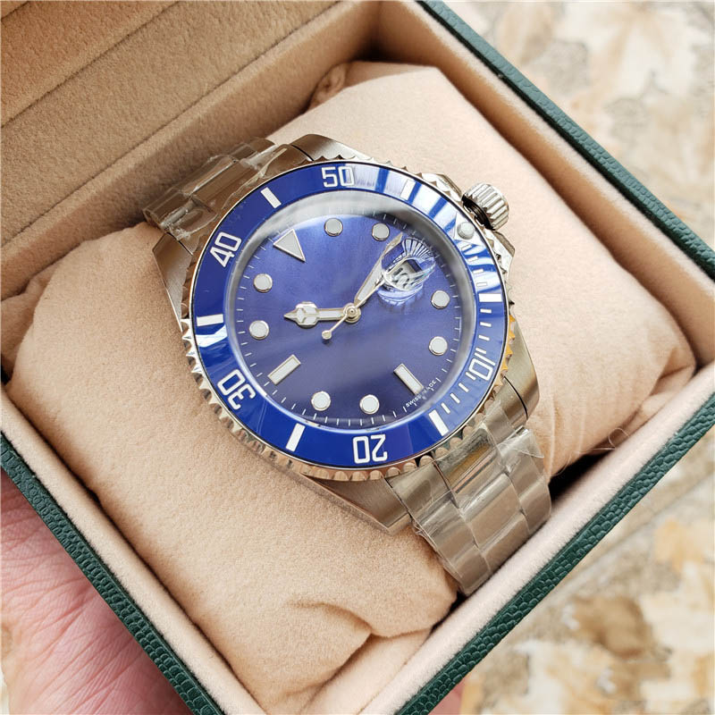 

40mm Mens Automatic 116610 Black/Blue/Green Dail Watches 18k Gold Clasp Ceramic Bezel Stainless Steel Sub mens watches 11347