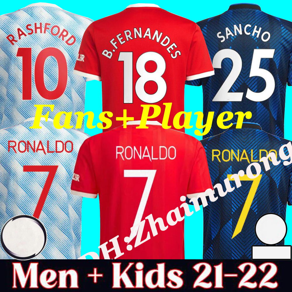 

manchesteres 2021/22 RONALDO FERNANDES soccer jersey 21 22 Fans Player verison united man football RASHFORD Camiseta futbol utd WAN BISSAKA Van De Beek Maillot Foot, Players