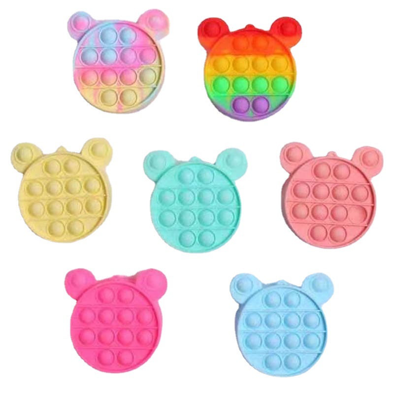 

Rainbow Push it Fidget Toys Chain Bag wallets Purses coins purse net red Finger Bubbles Sensory children's small bags coin zipper bag Decompression Toy