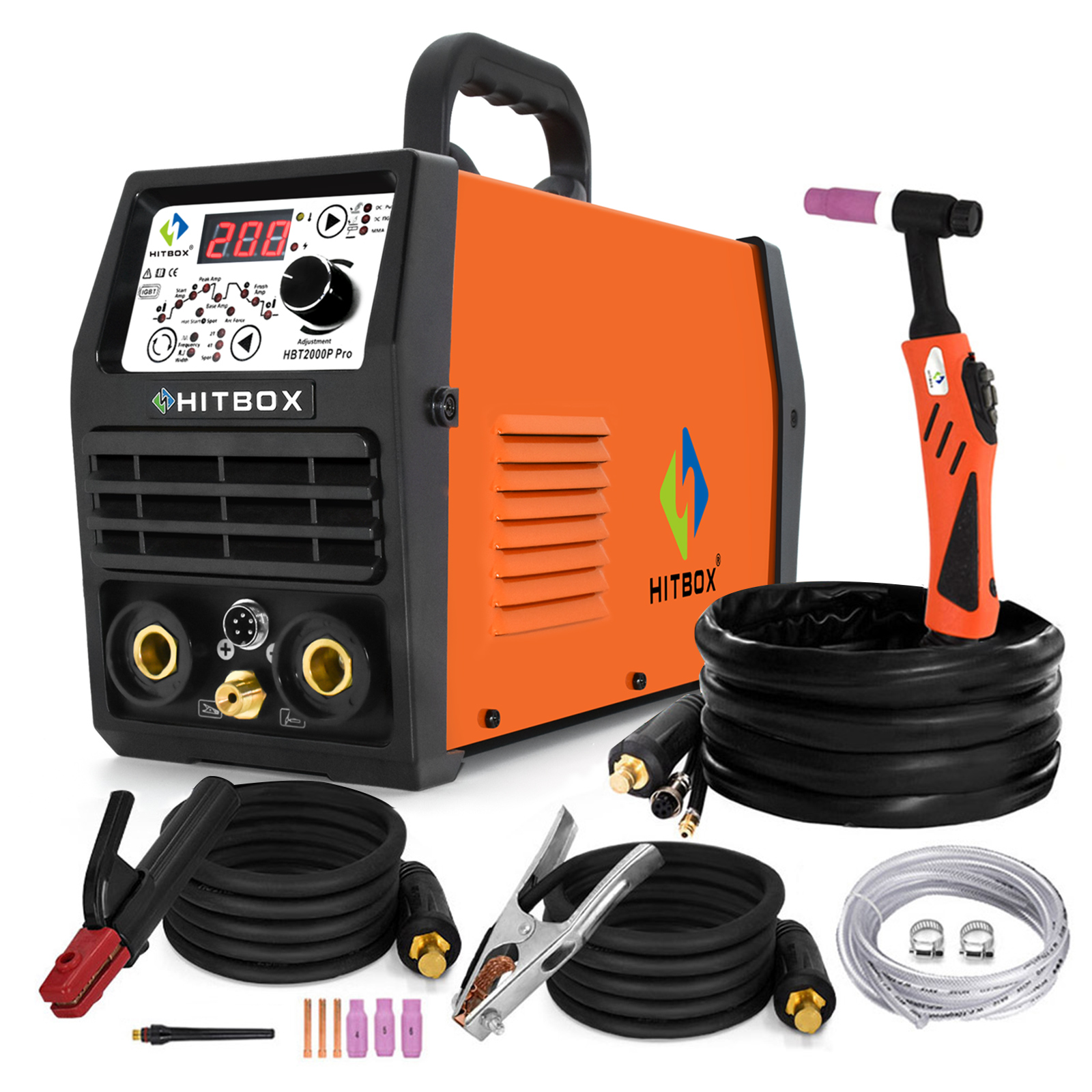 

HITBOX TIG Welder Pulse 200A 110/220V Dual Volt Inverter IGBT Stick Digital TIG200P Welders Welding Machine