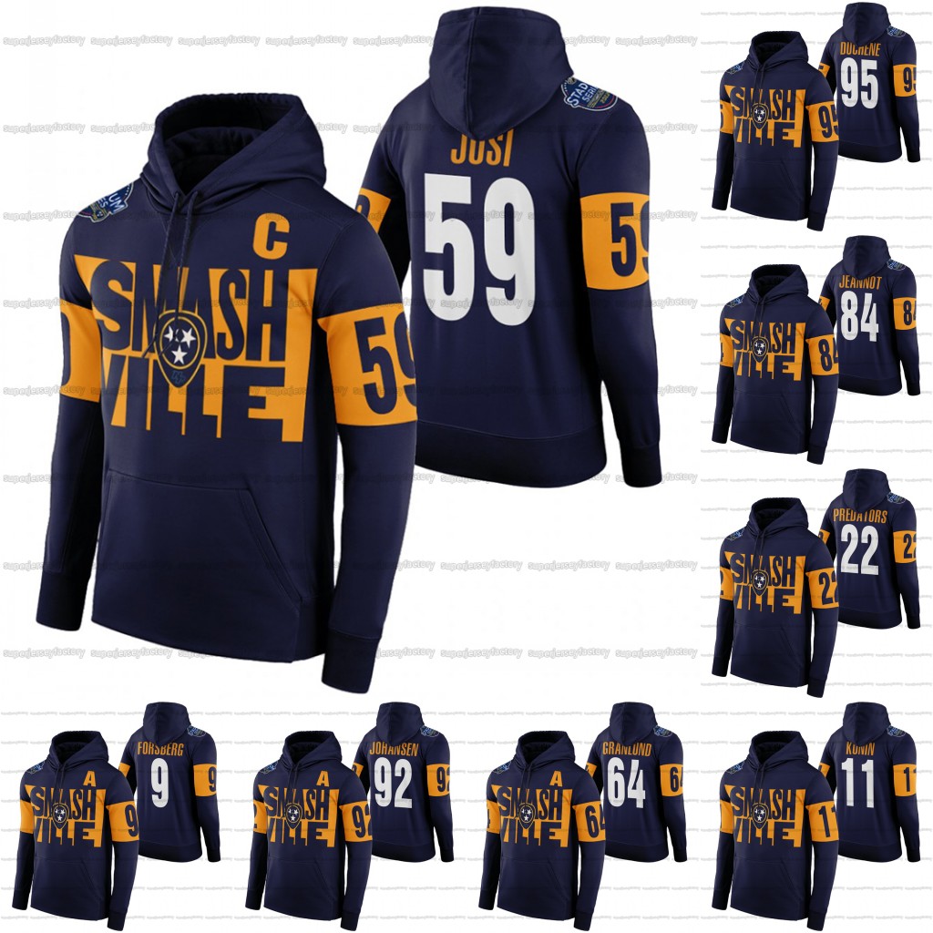 

Custom Nashville Predators 2022 Stadium Series Navy Hoodie Roman Josi Mikael Granlund Ryan Johansen Filip Forsberg Luke Kunin Tanner Jeannot Matt Duchene, 22 nashville predators