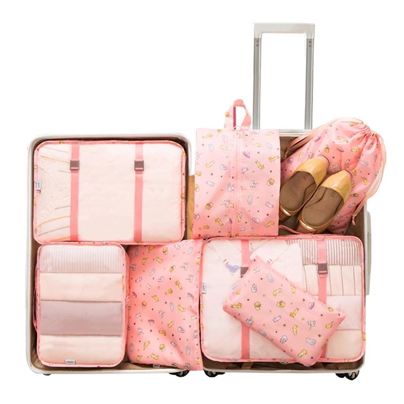 

Storage Bags 7Pcs/Set Luggage Packing Travel Organizer Clothes Waterproof Mesh Bag In Pouch Decoration Accessories Tool