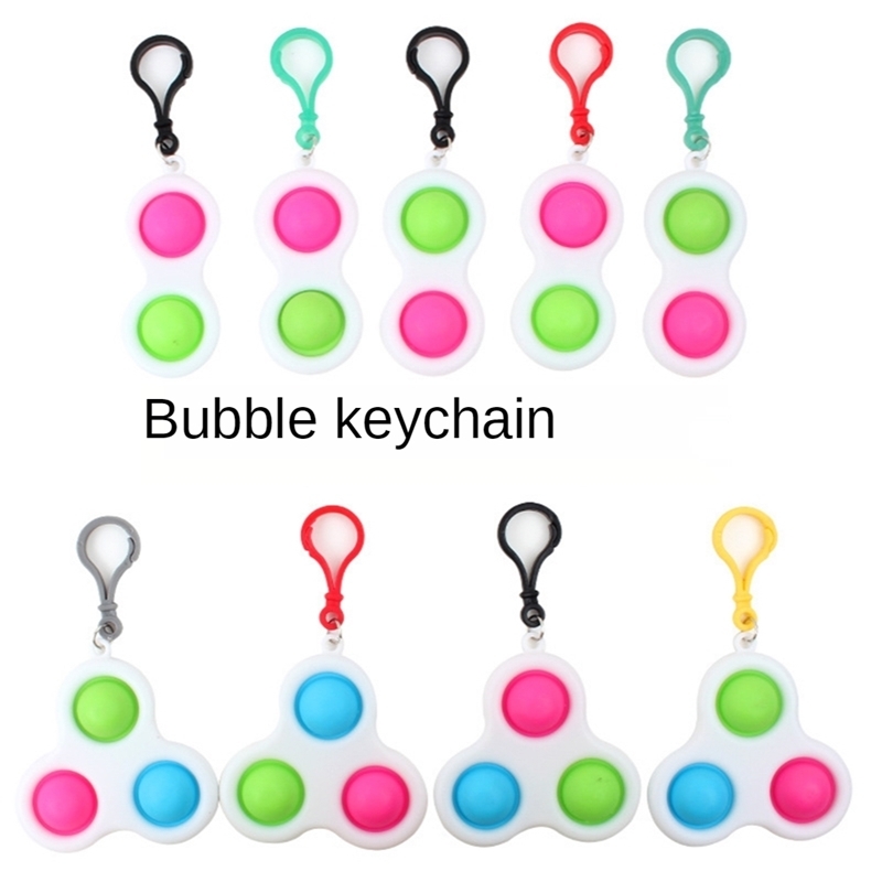 

Finger Toys Anti Stress Ball Funny Relief Balls Push Bubble Key Chain Fidget Simple Sensory Decompression Toy Keyring H316JBN