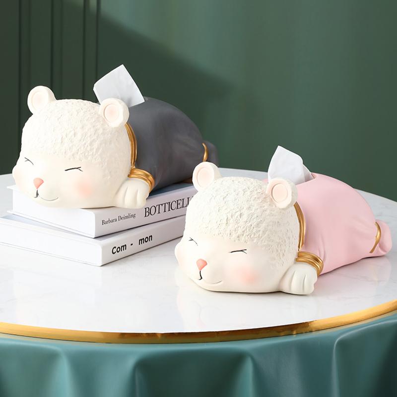 

Nordic Minimalist Resin Tissue Box Creative Living Room Kitchen Cute Household Pumping Coffee Table Desktop Piggy Decoration Boxes & Napkins