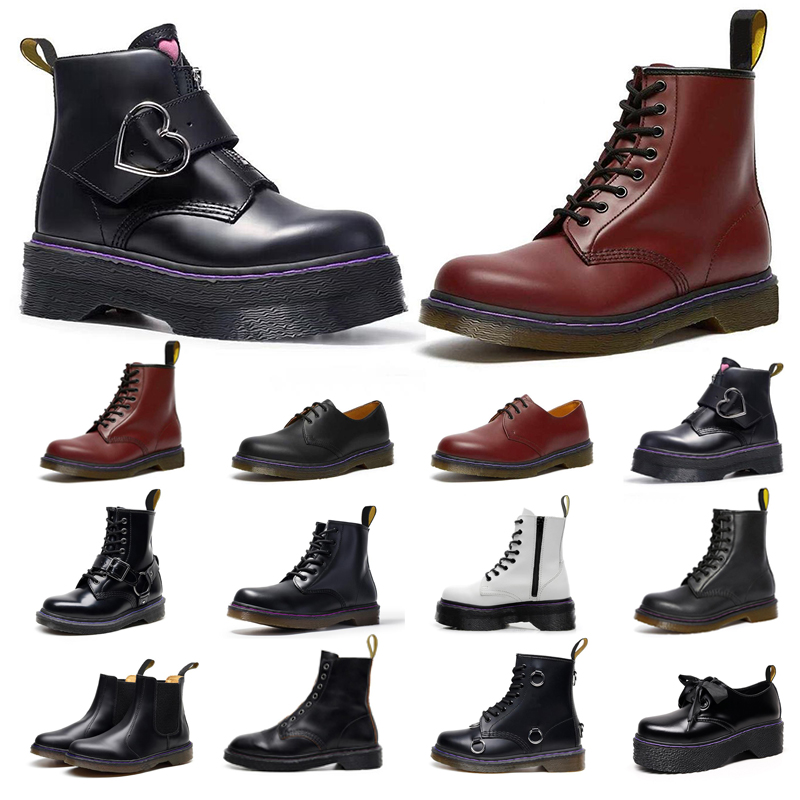 

Men Women Fashion Martin Boots Comfortable Smooth Leather Oxford Winter Shoes Ankle Half Bordeaux Black White Mens Platform Boot