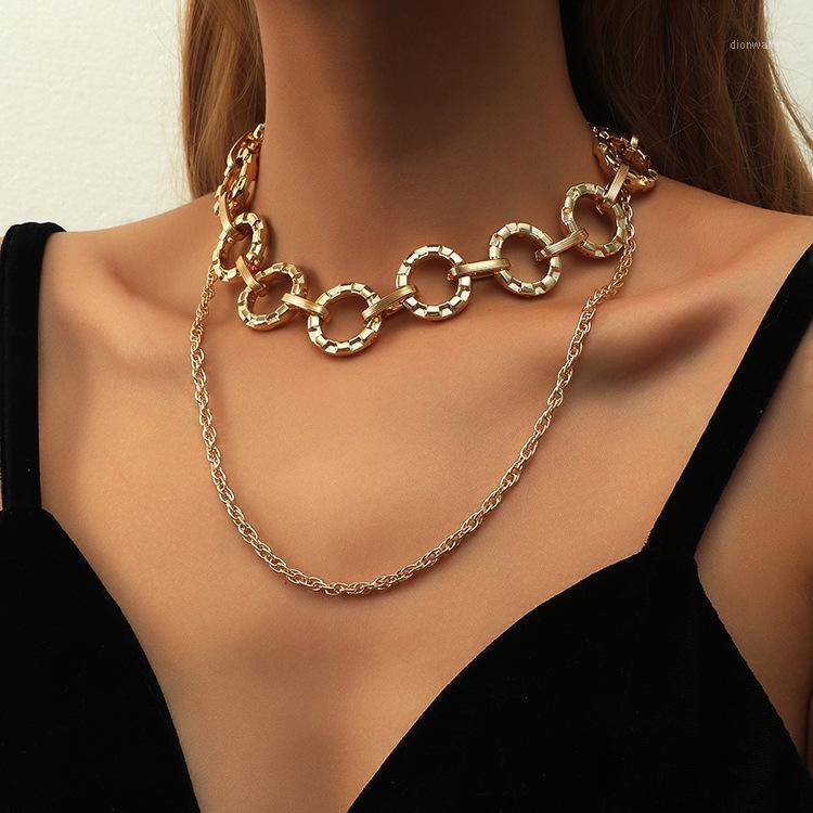 

Charming Gold Color Lock Pendant Necklce For Women Alloy Metal Adjustable Bohemian Jewelry Wholesale Collar Chains
