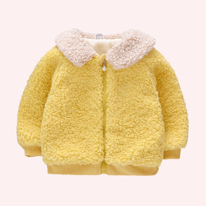 

Jackets Baby Girls Coat Fashion Patchwork Girl Coats Kids Velvet Fur Collar Jacket With Zipper Fall Winter Warm Clothes For, Blue;gray