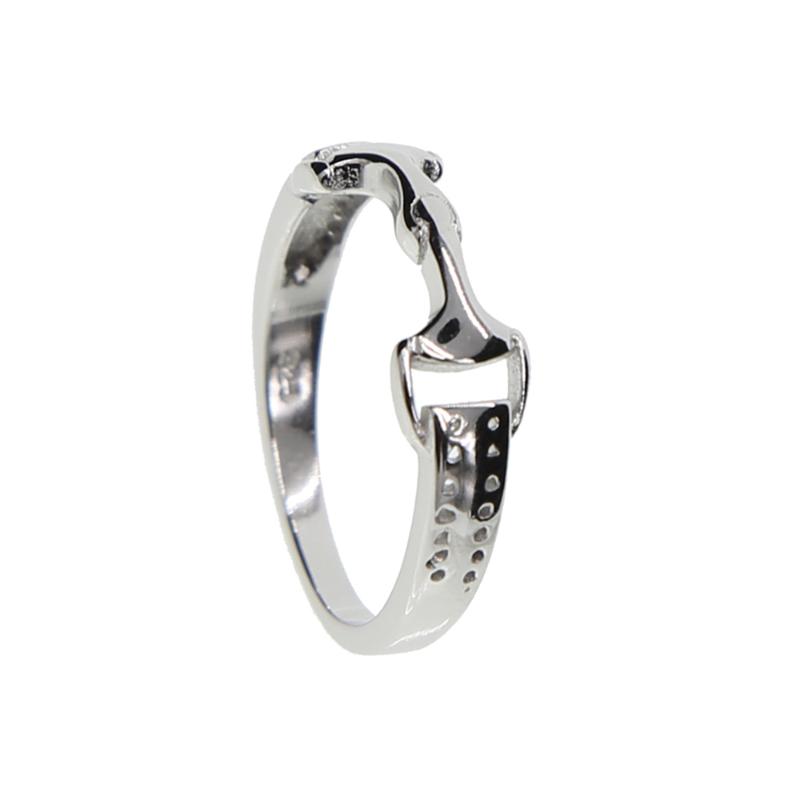 

Cluster Rings Real 925 Sterling Silver Women Men Horse Bit Snaffle Ring Fashion For Party Jewelry Gift ID