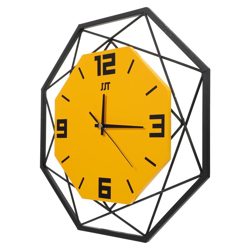 

Wall Clocks Creative Simple Iron Polygon-shape Clock Decorative Hanging