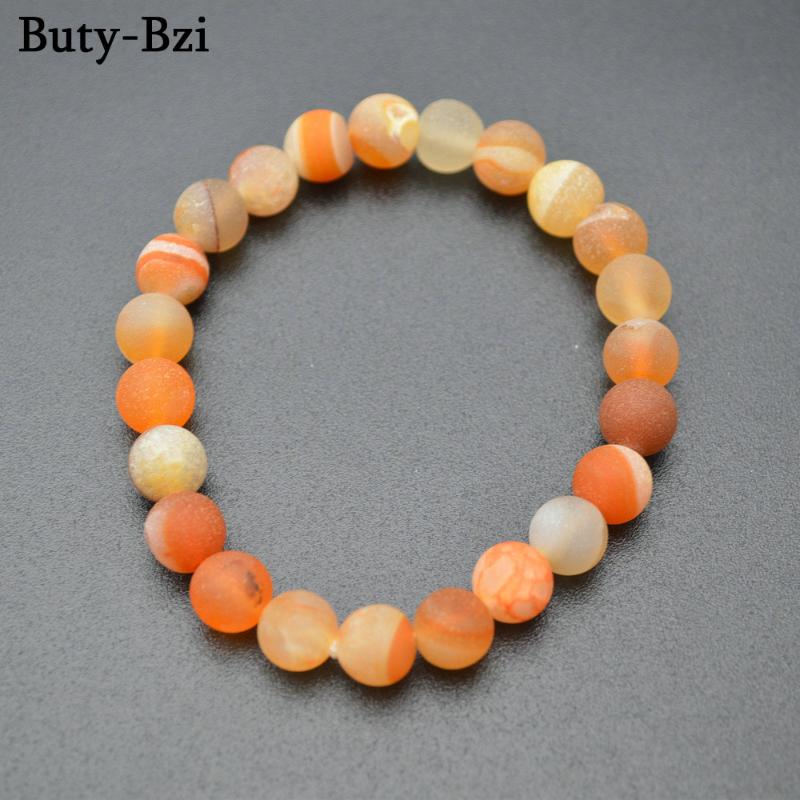 

Beaded, Strands Natural Matte Geode 8mm Stone Round Beads Elastic Line Stretch Bracelets Fashion Jewelry, Black
