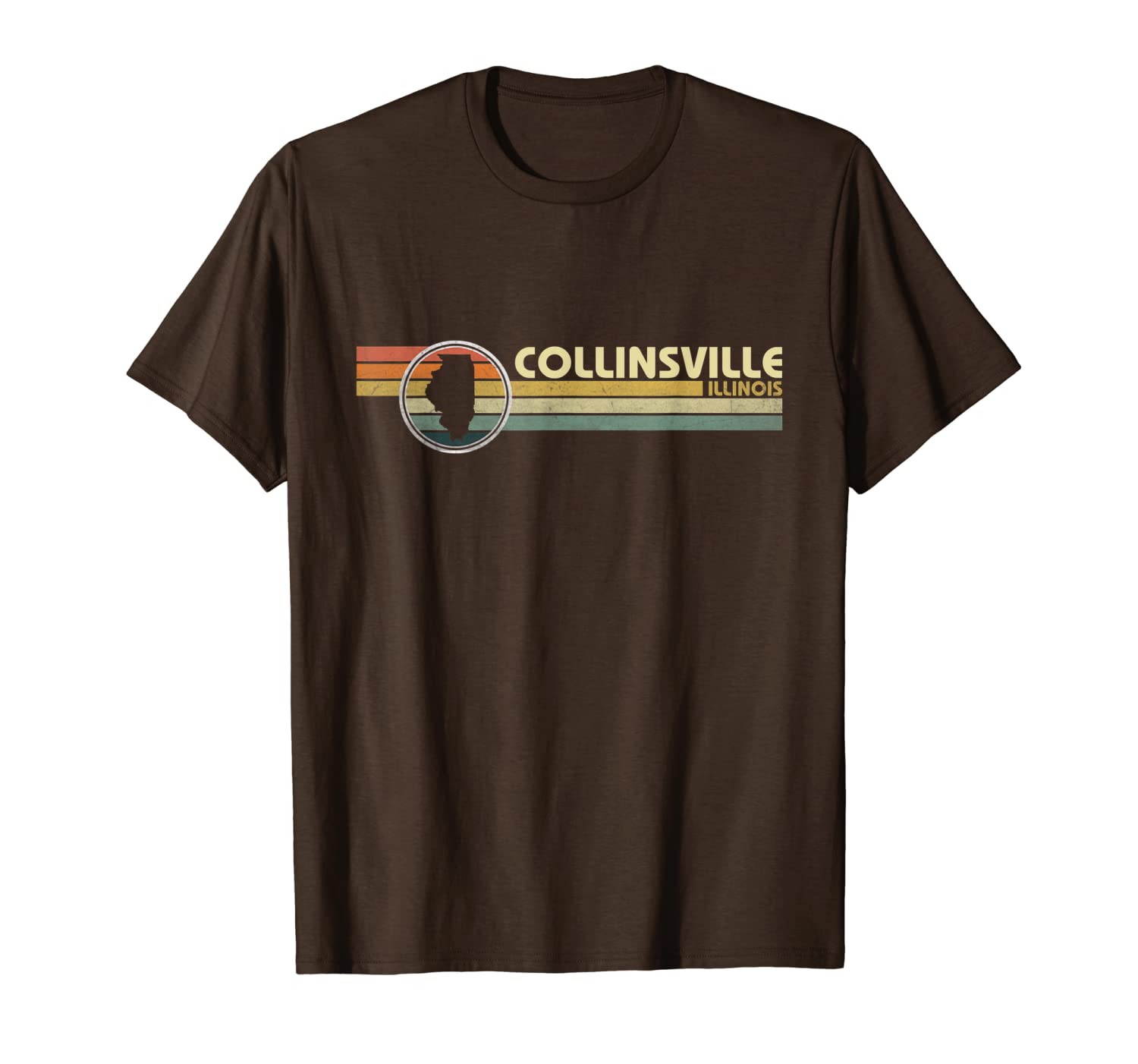 

vintage 1980s style collinsville, il illinoist shirt, White;black